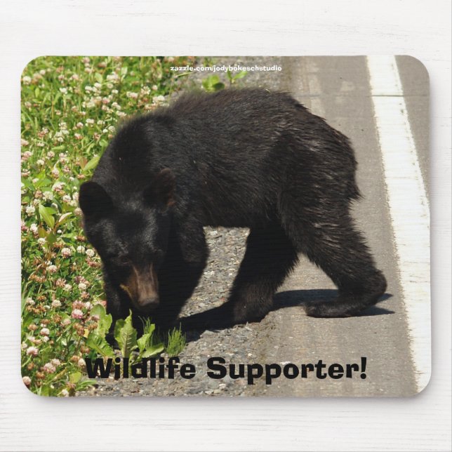 Black Bear Cub Wildlife Supporter Mousepad (Front)