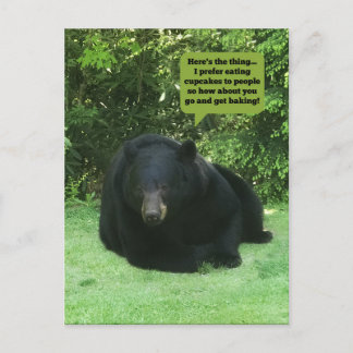 Black Bear - "Cubby Cupcake" Postcard
