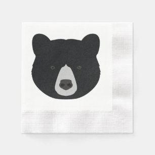 Black Bear Face Napkin
