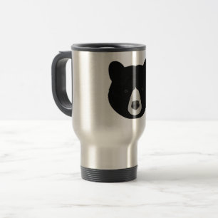 Black Bear Face Travel Mug
