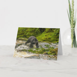 Black Bear Fishing   Qua Creek British Columbia Card