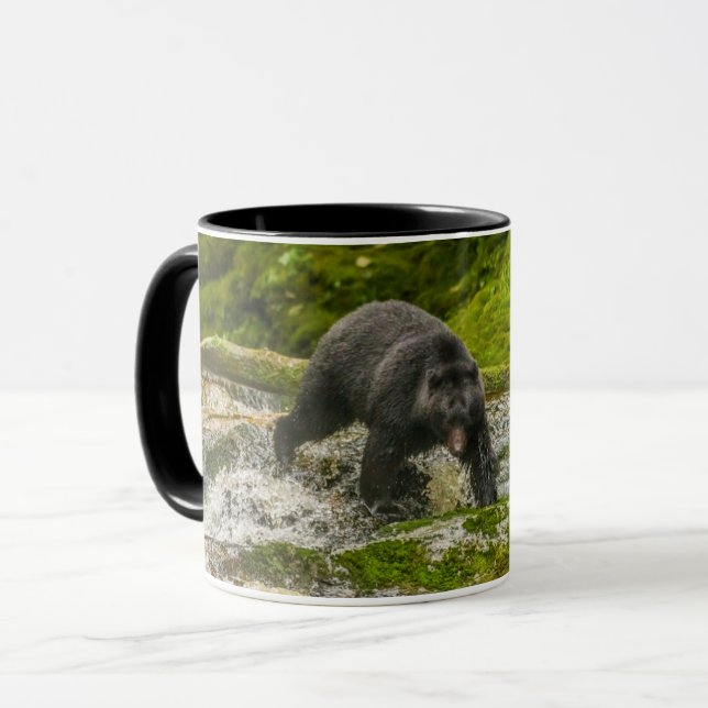 Black Bear Fishing | Qua Creek British Columbia Mug (Front Left)