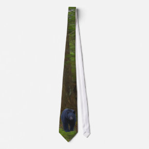 Black Bear & Forest Wildlife Earth Day Necktie