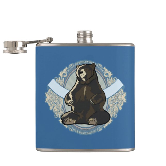 Black bear hip flask (Opened)