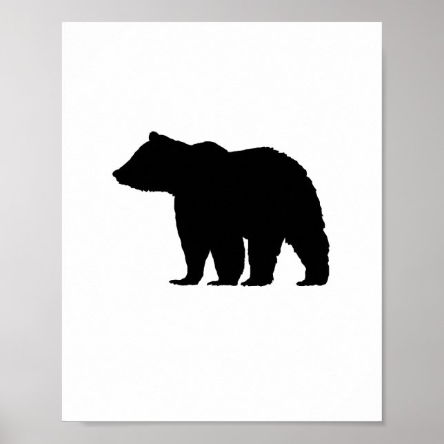 Black Bear Illustration Art Poster (Front)
