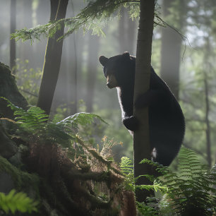 Black Bear In a Tree Jigsaw Puzzle