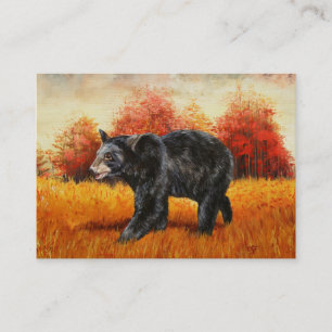 Black Bear in Autumn Forest Business Card