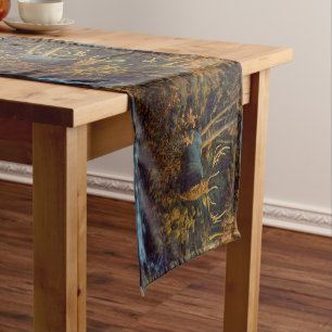 Black Bear in Autumn Forest Short Table Runner