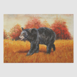 Black Bear in Autumn Forest Tissue Paper