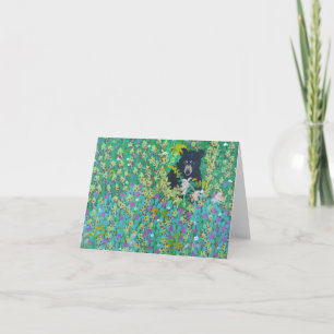 Black Bear in Berry Bush Card