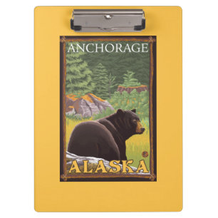 Black Bear in Forest - Anchorage, Alaska Clipboard