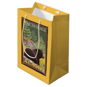 Black Bear in Forest - Anchorage, Alaska Medium Gift Bag