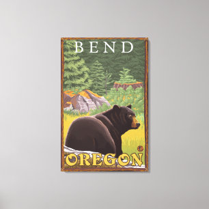 Black Bear in Forest - Bend, Oregon Canvas Print
