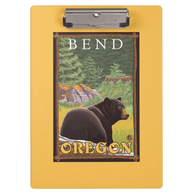 Black Bear in Forest - Bend, Oregon Clipboard (Front)
