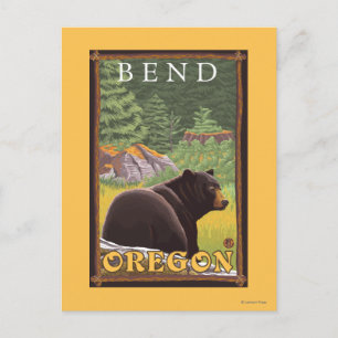 Black Bear in Forest - Bend, Oregon Postcard