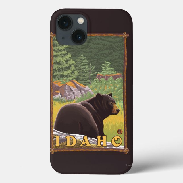 Black Bear in Forest - Idaho Case-Mate iPhone Case (Back)