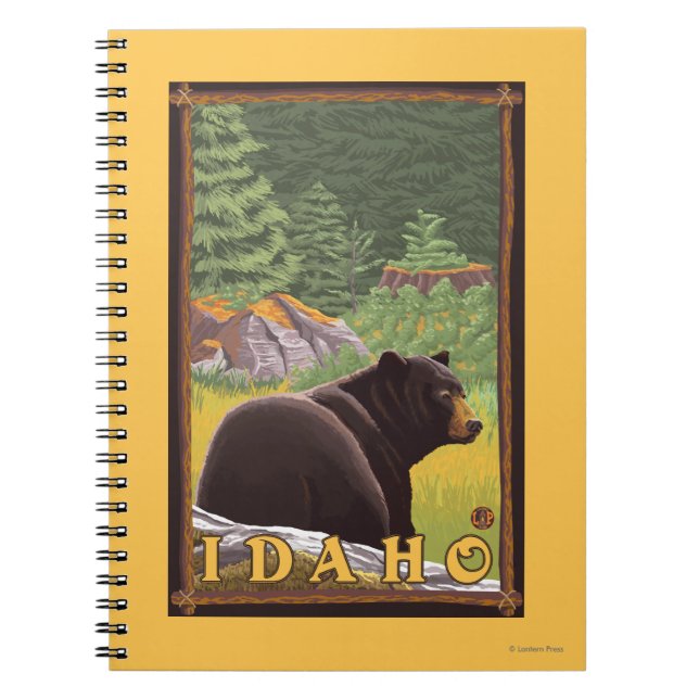 Black Bear in Forest - Idaho Notebook (Front)