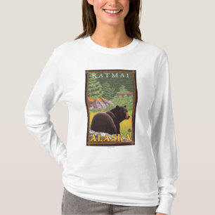 Black Bear in Forest - Katmai, Alaska T-Shirt