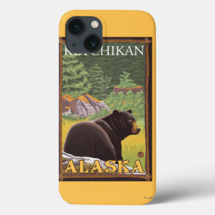 Black Bear in Forest - Ketchikan, Alaska iPhone 13 Case