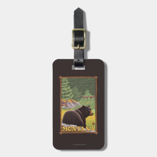 Black Bear in Forest - Montana Luggage Tag