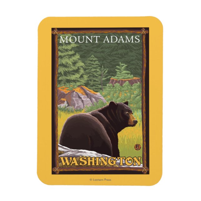 Black Bear in Forest - Mount Adams, Washington Magnet (Vertical)