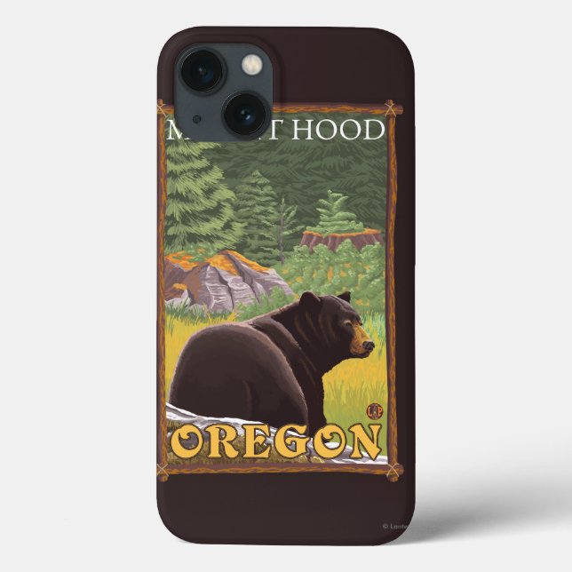 Black Bear in Forest - Mount Hood, Oregon Case-Mate iPhone Case (Back)