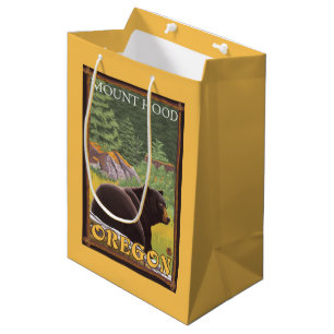 Black Bear in Forest - Mount Hood, Oregon Medium Gift Bag