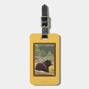 Black Bear in Forest - Mount Rainier, Washington Luggage Tag