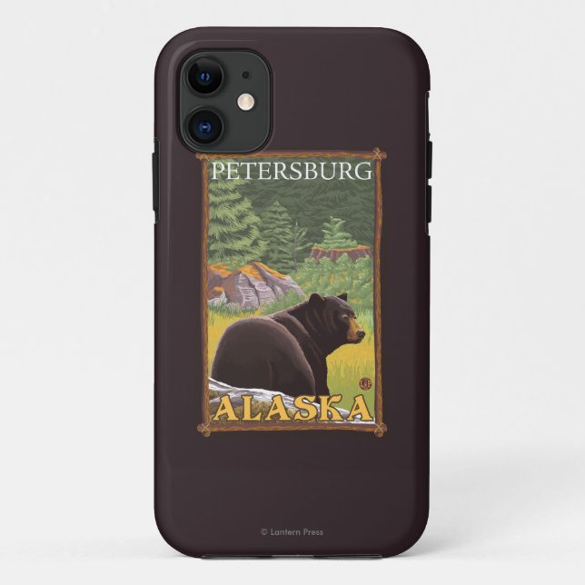 Black Bear in Forest - Petersburg, Alaska Case-Mate iPhone Case (Back)