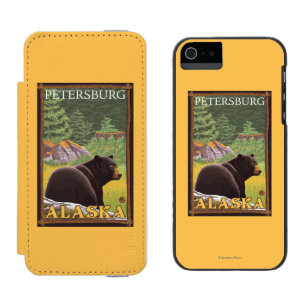Black Bear in Forest - Petersburg, Alaska Incipio Watson™ iPhone 5 Wallet Case