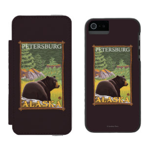Black Bear in Forest - Petersburg, Alaska Incipio Watson™ iPhone 5 Wallet Case