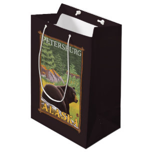 Black Bear in Forest - Petersburg, Alaska Medium Gift Bag