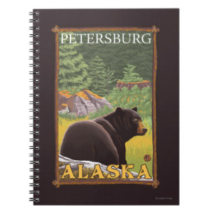 Black Bear in Forest - Petersburg, Alaska Spiral Notebook