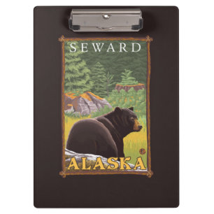 Black Bear in Forest - Seward, Alaska Clipboard