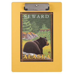 Black Bear in Forest - Seward, Alaska Clipboard
