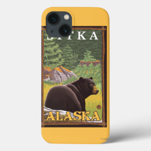 Black Bear in Forest - Sitka, Alaska iPhone 13 Case