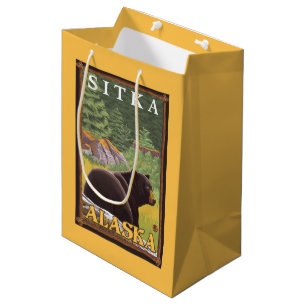 Black Bear in Forest - Sitka, Alaska Medium Gift Bag