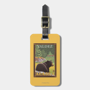Black Bear in Forest - Valdez, Alaska Luggage Tag