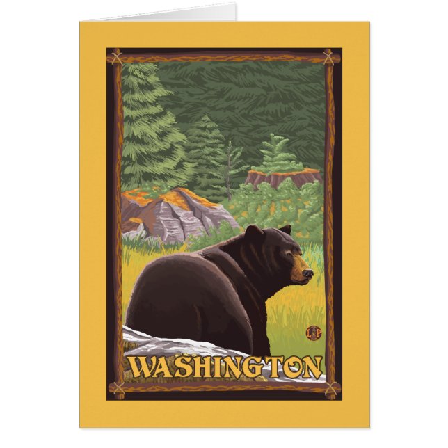 Black Bear in Forest - Washington (Front)