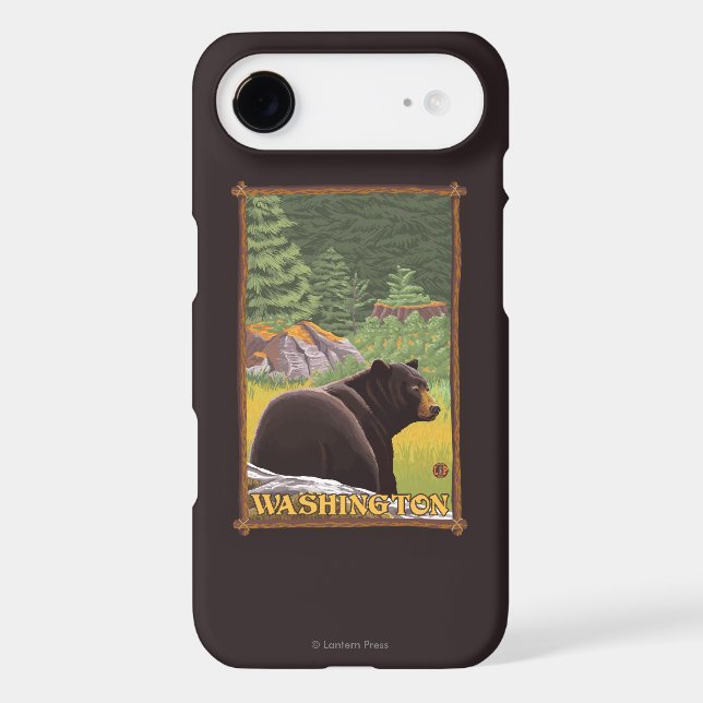 Black Bear in Forest - Washington Case-Mate iPhone Case (Back)