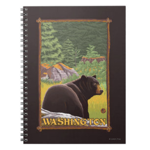 Black Bear in Forest - Washington Notebook