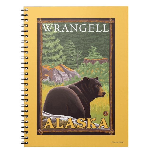 Black Bear in Forest - Wrangell, Alaska Spiral Notebook (Front)