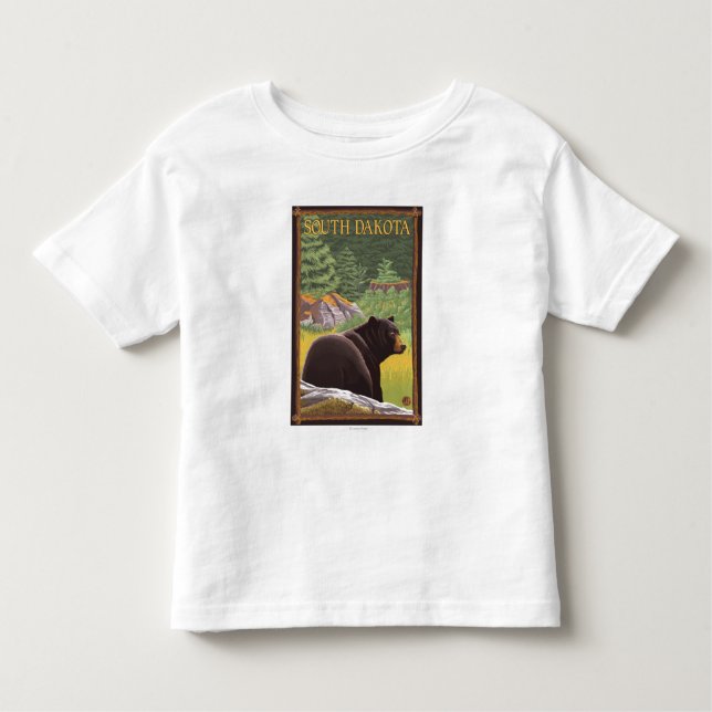 Black Bear in ForestSouth Dakota Toddler T-Shirt (Front)