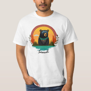 Black Bear in Native American necklace T-Shirt