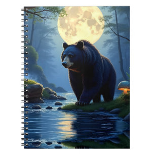 Black Bear in the woods at waters edge Notebook