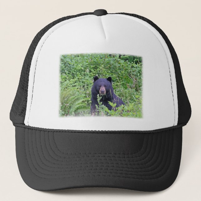 Black Bear in the Woods Trucker Hat (Front)