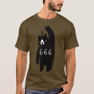 Black Bear Metal Impression Men Women  T-Shirt