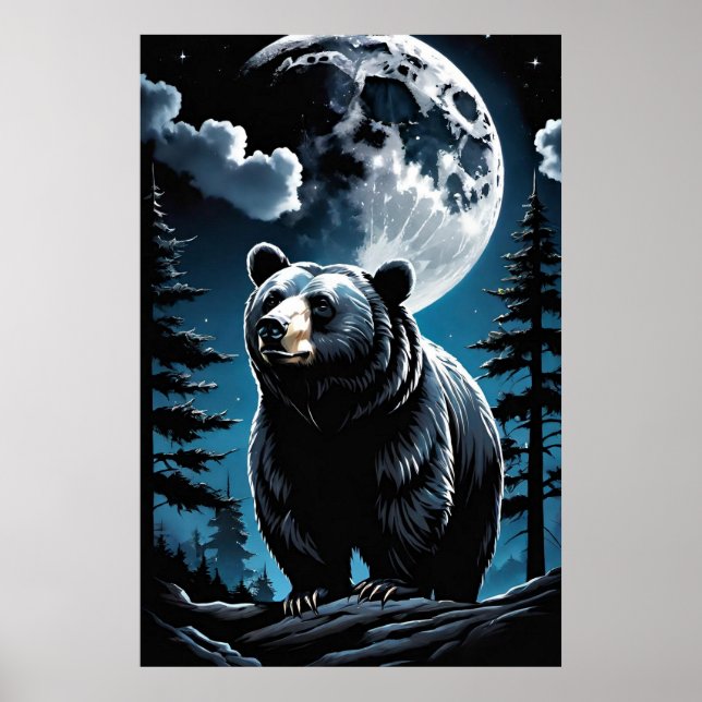 Black Bear Moon Poster (Front)