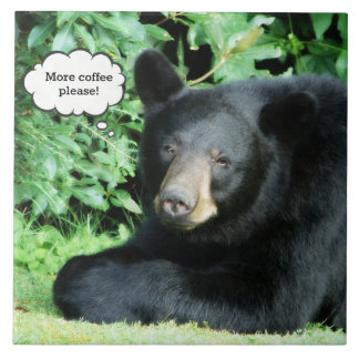 Black Bear - "More Coffee Please" Tile