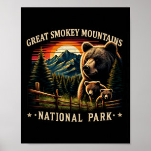 Black Bear Mother Great Smokey Mountains National  Poster